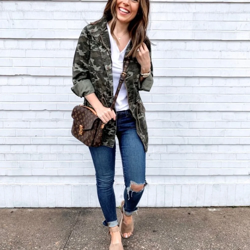 Camouflage Military Cotton Anorak Jacket olive green_9